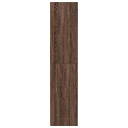 Buffet haut aspect chêne marron 70x41x185 cm matériau bois