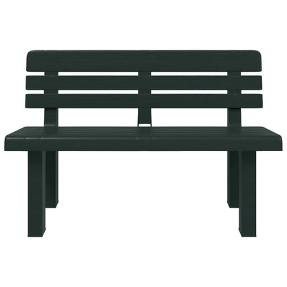 Banc de jardin vert 110x52x71 cm polypropylène