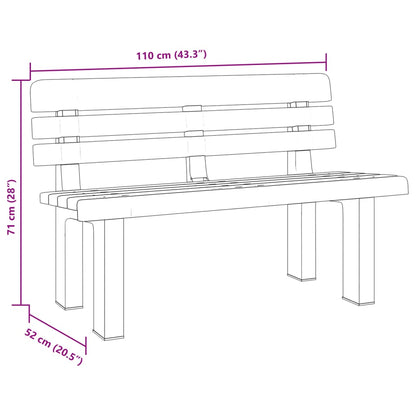 Banc de jardin vert 110x52x71 cm polypropylène