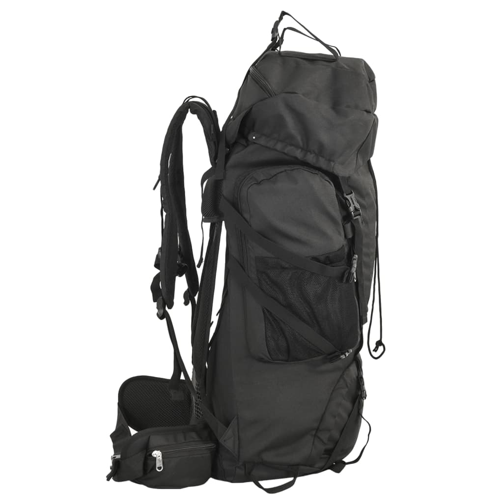 Wanderrucksack Schwarz 60 L Oxford-Gewebe