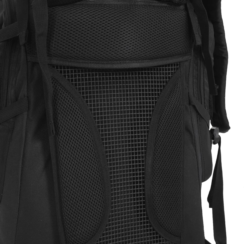 Wanderrucksack Schwarz 60 L Oxford-Gewebe