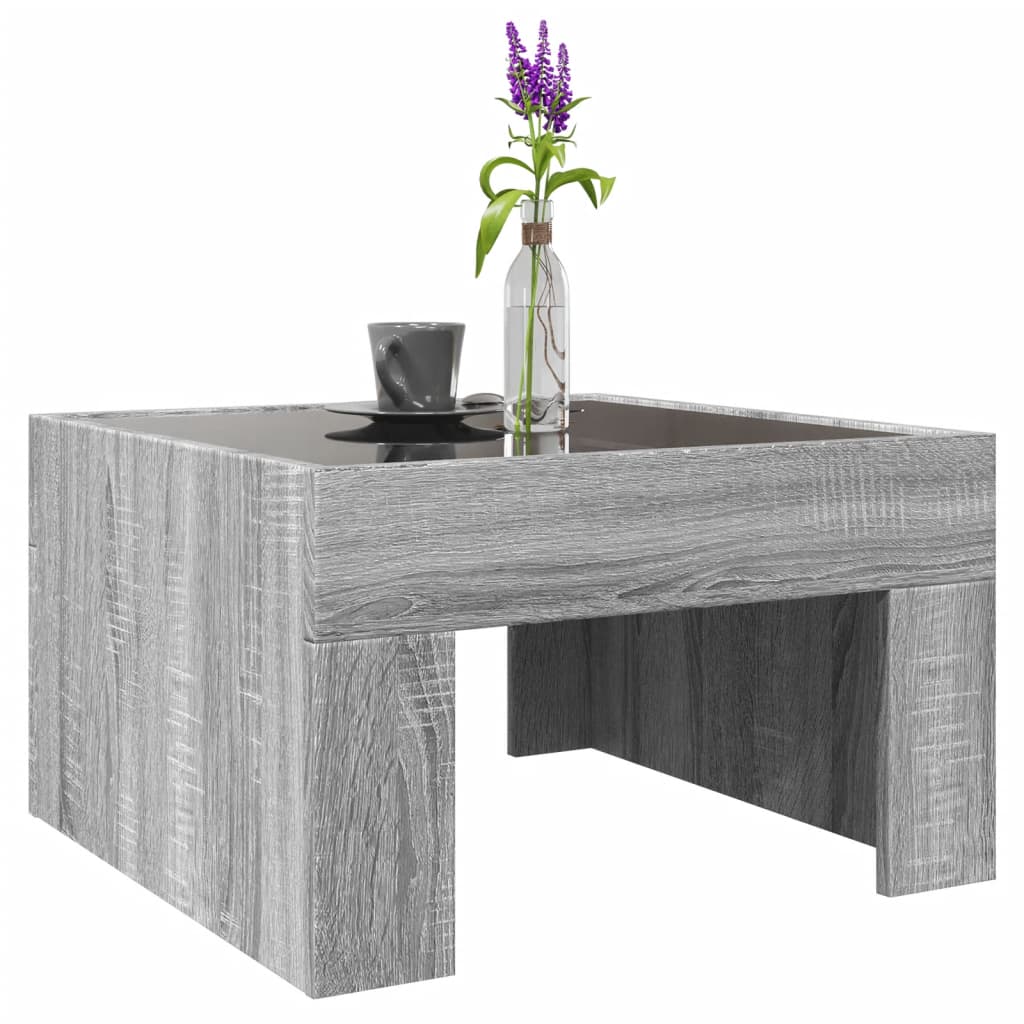 Couchtisch mit Infinity-LED Grau Sonoma 50x50x30 cm