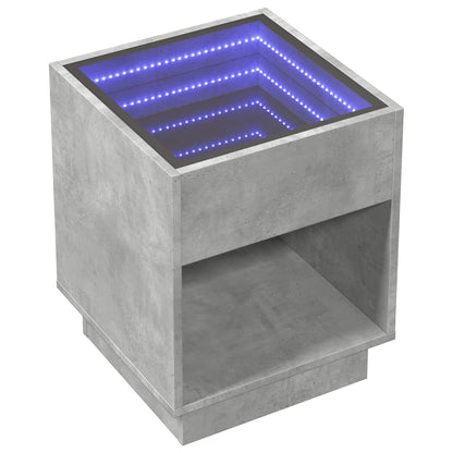 Couchtisch mit Infinity-LED Betongrau 40x40x50 cm