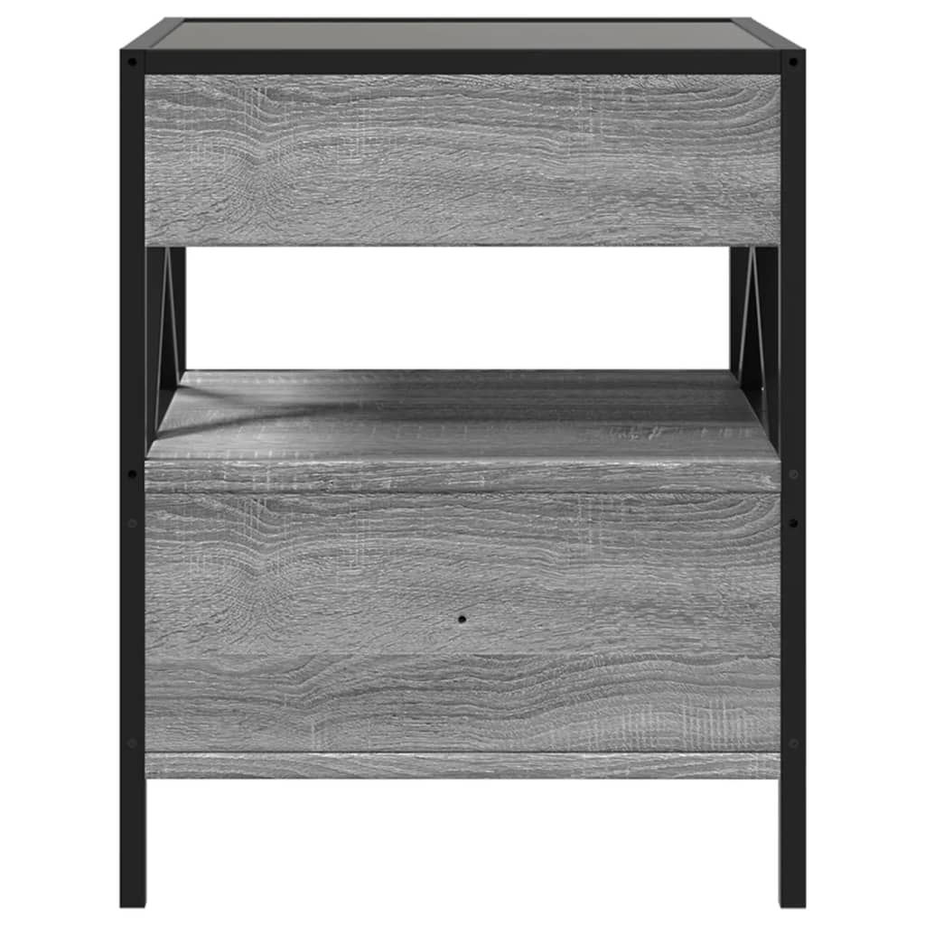 Couchtisch mit Infinity-LED Grau Sonoma 40x40x51 cm