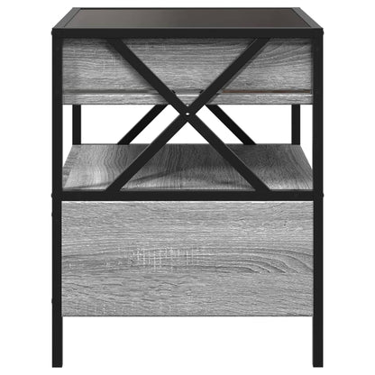 Couchtisch mit Infinity-LED Grau Sonoma 40x40x51 cm