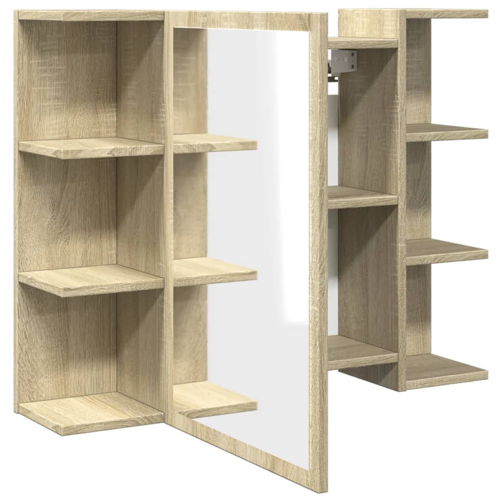 Bad-Spiegelschrank Sonoma-Eiche 80x20,5x64 cm Holzwerkstoff