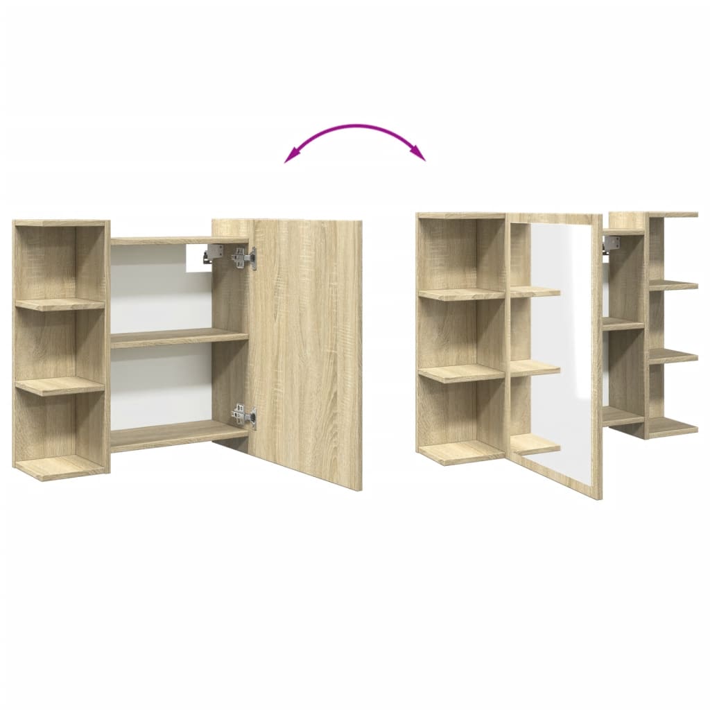 Bad-Spiegelschrank Sonoma-Eiche 80x20,5x64 cm Holzwerkstoff