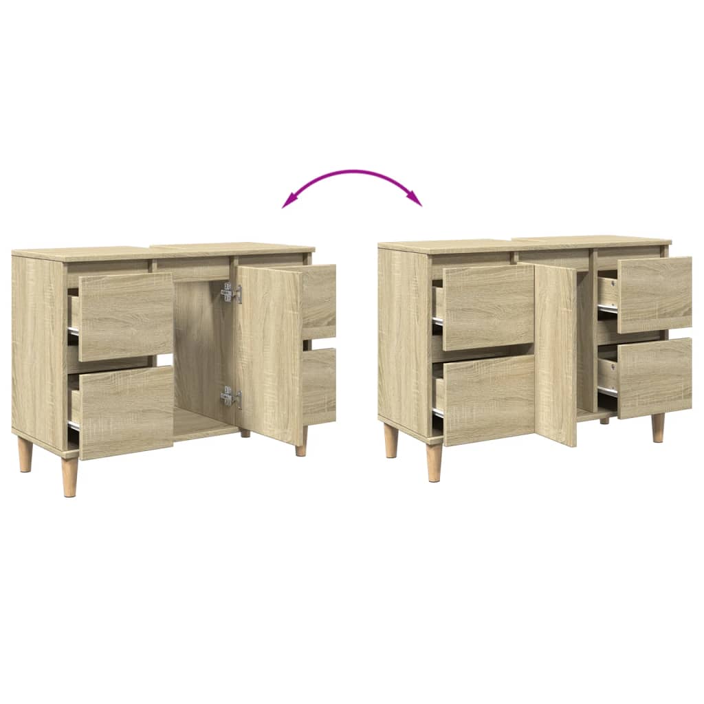 Meuble vasque en chêne Sonoma 80x33x60 cm en bois