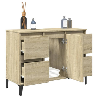 Meuble vasque en chêne Sonoma 80x33x60 cm en bois