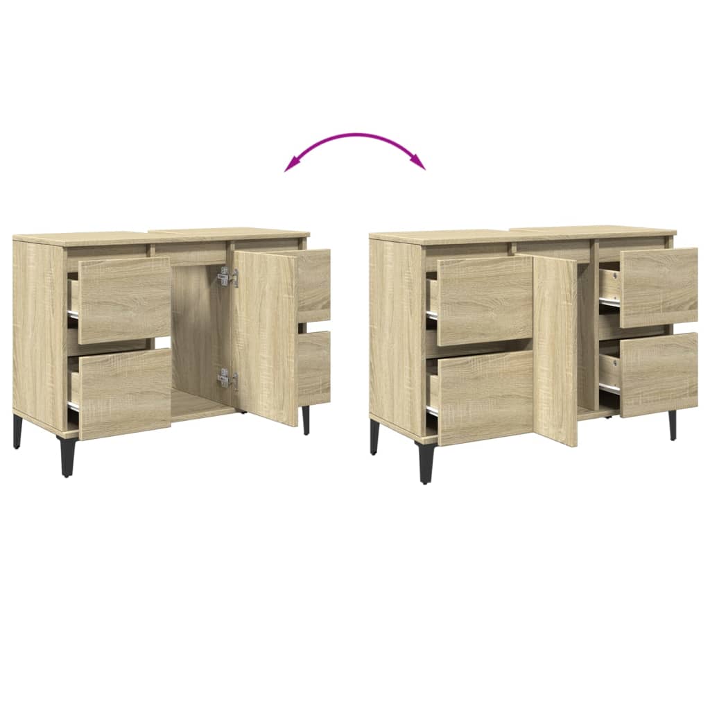 Meuble vasque en chêne Sonoma 80x33x60 cm en bois