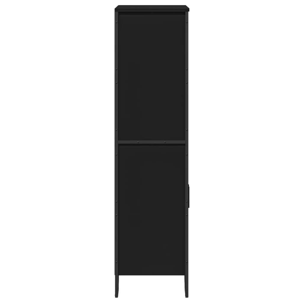 Highboard Schwarz 79,5x35,5x137,5 cm Holzwerkstoff