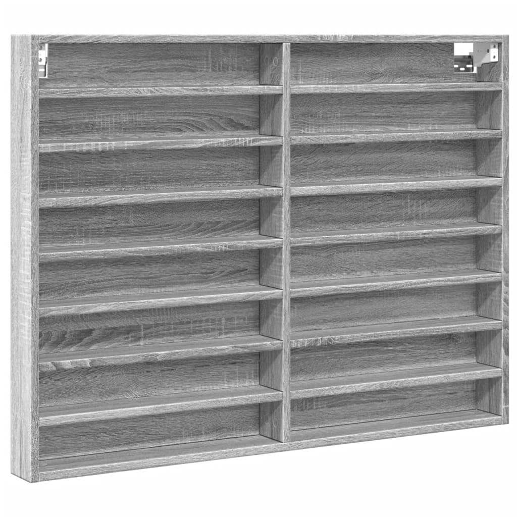 Vitrinenschrank Grau Sonoma 100x8,5x75 cm Holzwerkstoff