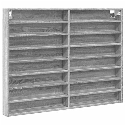 Vitrinenschrank Grau Sonoma 100x8,5x75 cm Holzwerkstoff