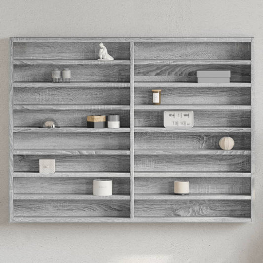 Vitrinenschrank Grau Sonoma 100x8,5x75 cm Holzwerkstoff