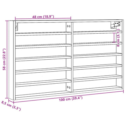 Vitrinenschrank Sonoma-Eiche 100x8,5x58 cm Holzwerkstoff