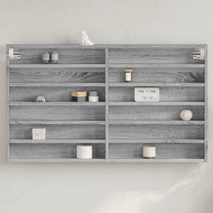 Vitrine gris Sonoma 100x8,5x58 cm matériau bois