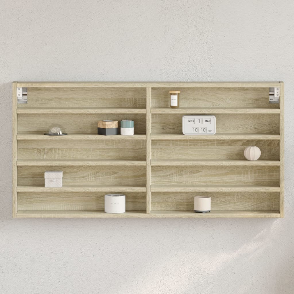 Vitrina Sonoma roble 100x8,5x50 cm material madera