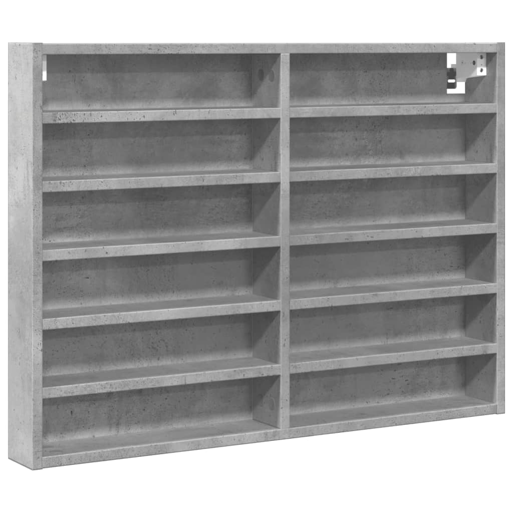 Vitrinenschrank Betongrau 80x8,5x58 cm Holzwerkstoff