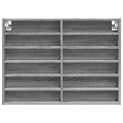 Vitrinenschrank Grau Sonoma 80x8,5x58 cm Holzwerkstoff