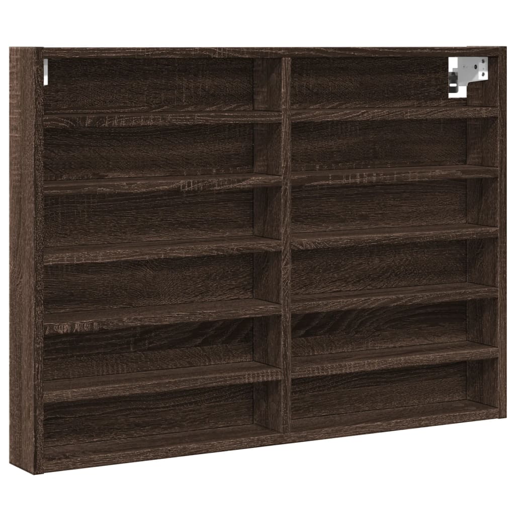 Vitrinenschrank Braun Eichen-Optik 80x8,5x58 cm Holzwerkstoff