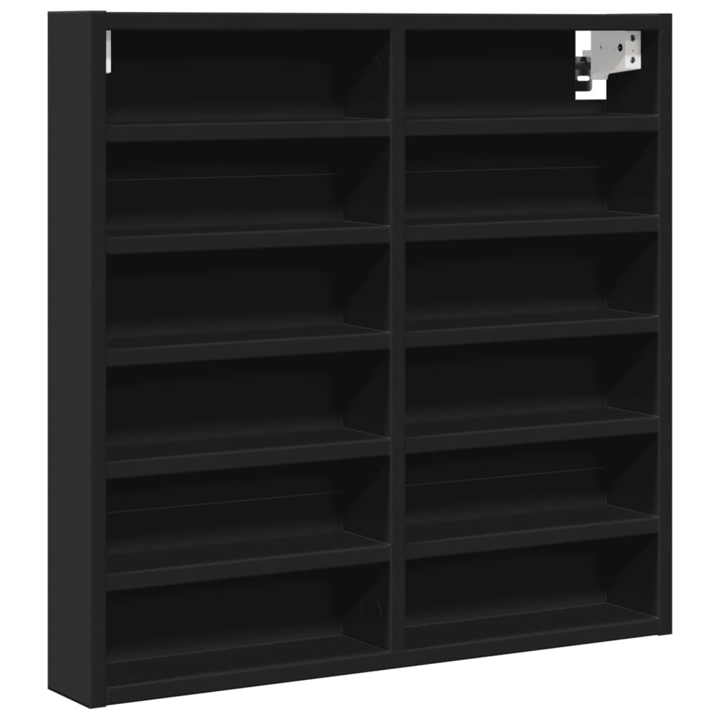 Vitrinenschrank Schwarz 60x8,5x58 cm Holzwerkstoff