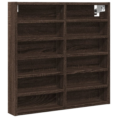 Vitrinenschrank Braun Eichen-Optik 60x8,5x58 cm Holzwerkstoff