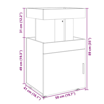 Barwagen Weiß 50x41x89 cm Holzwerkstoff