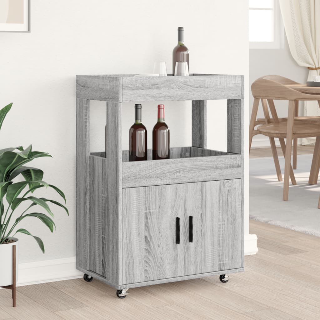 Barwagen Grau Sonoma 60x39,5x89 cm Holzwerkstoff