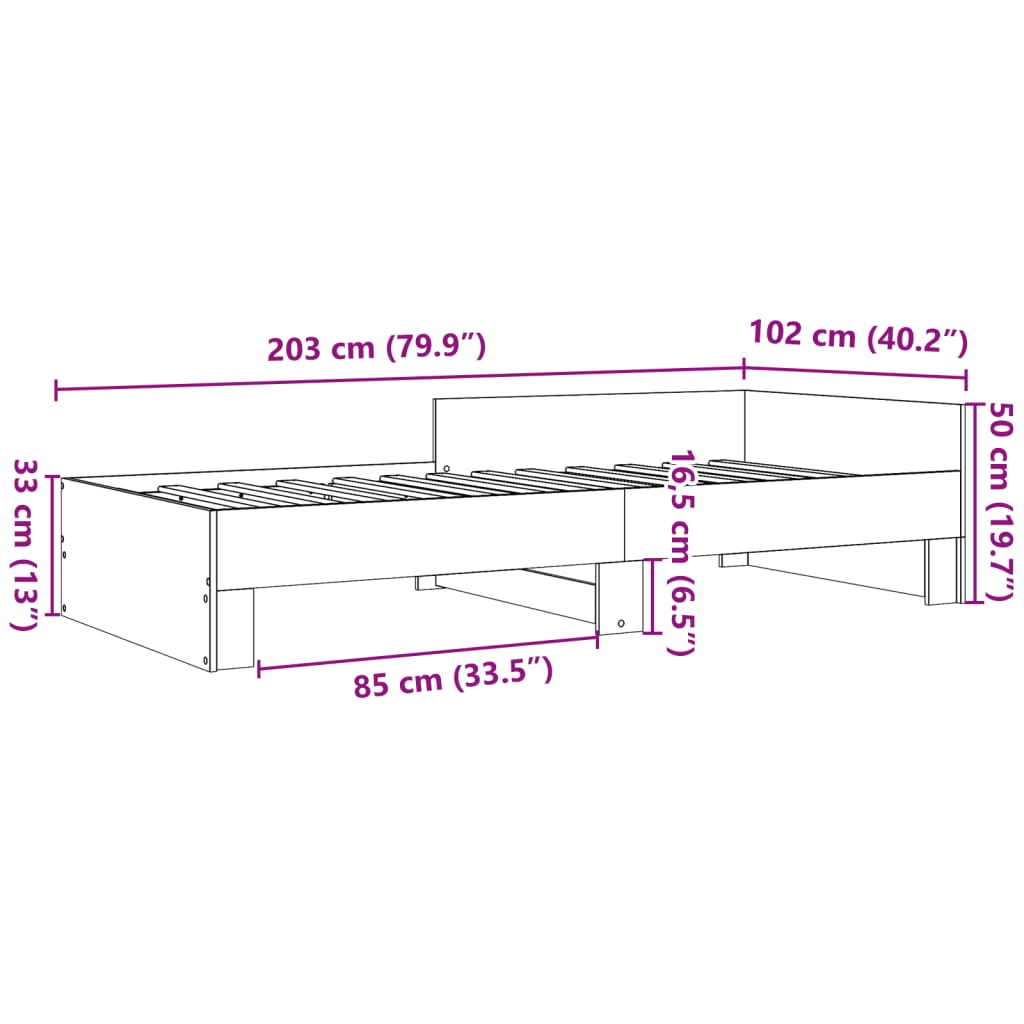 Bettgestell Weiß 100x200 cm Holzwerkstoff