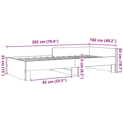 Bettgestell ohne Matratze Sonoma-Eiche 100x200 cm Holzwerkstoff