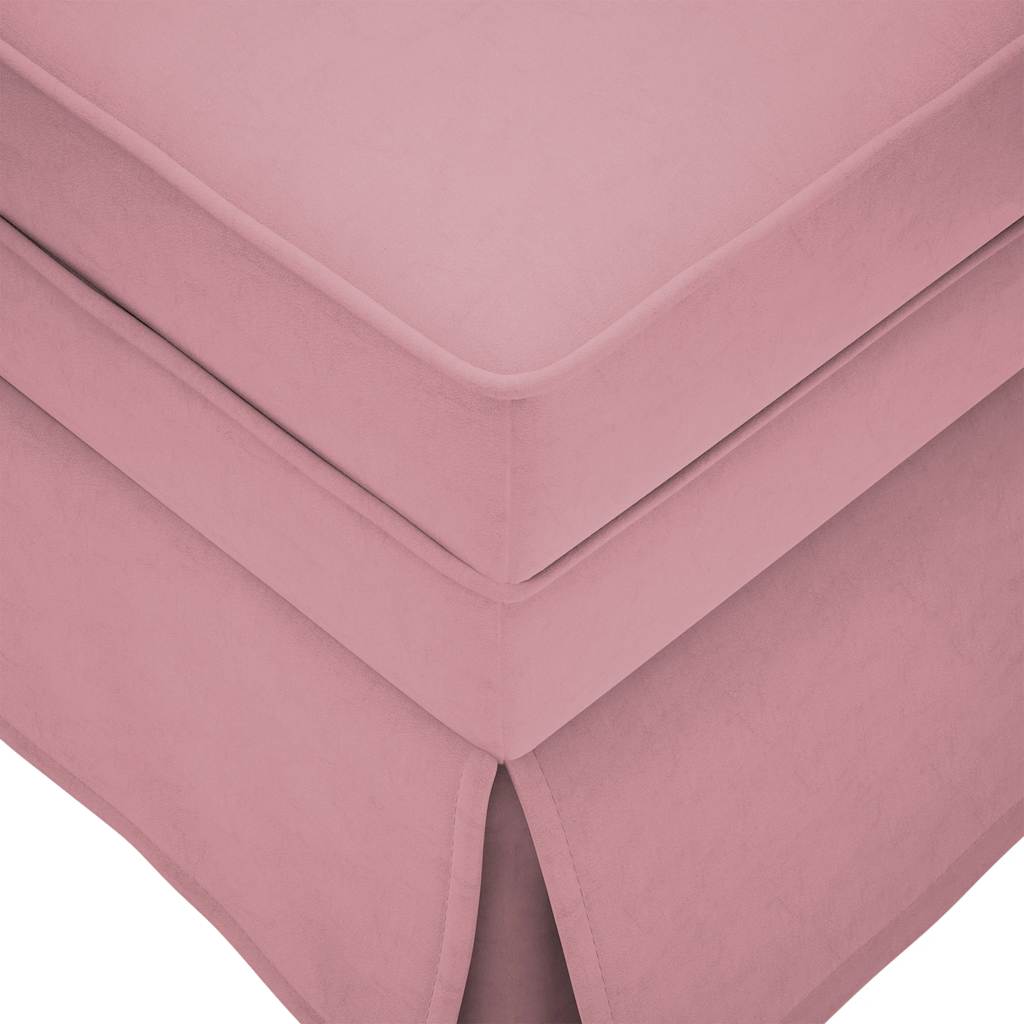 Chaiselongue mit Nackenrolle und Rechter Armlehne Rosa Samt