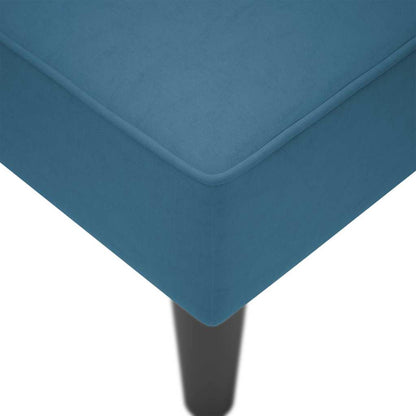 Chaiselongue mit Rechter Armlehne Blau Samt