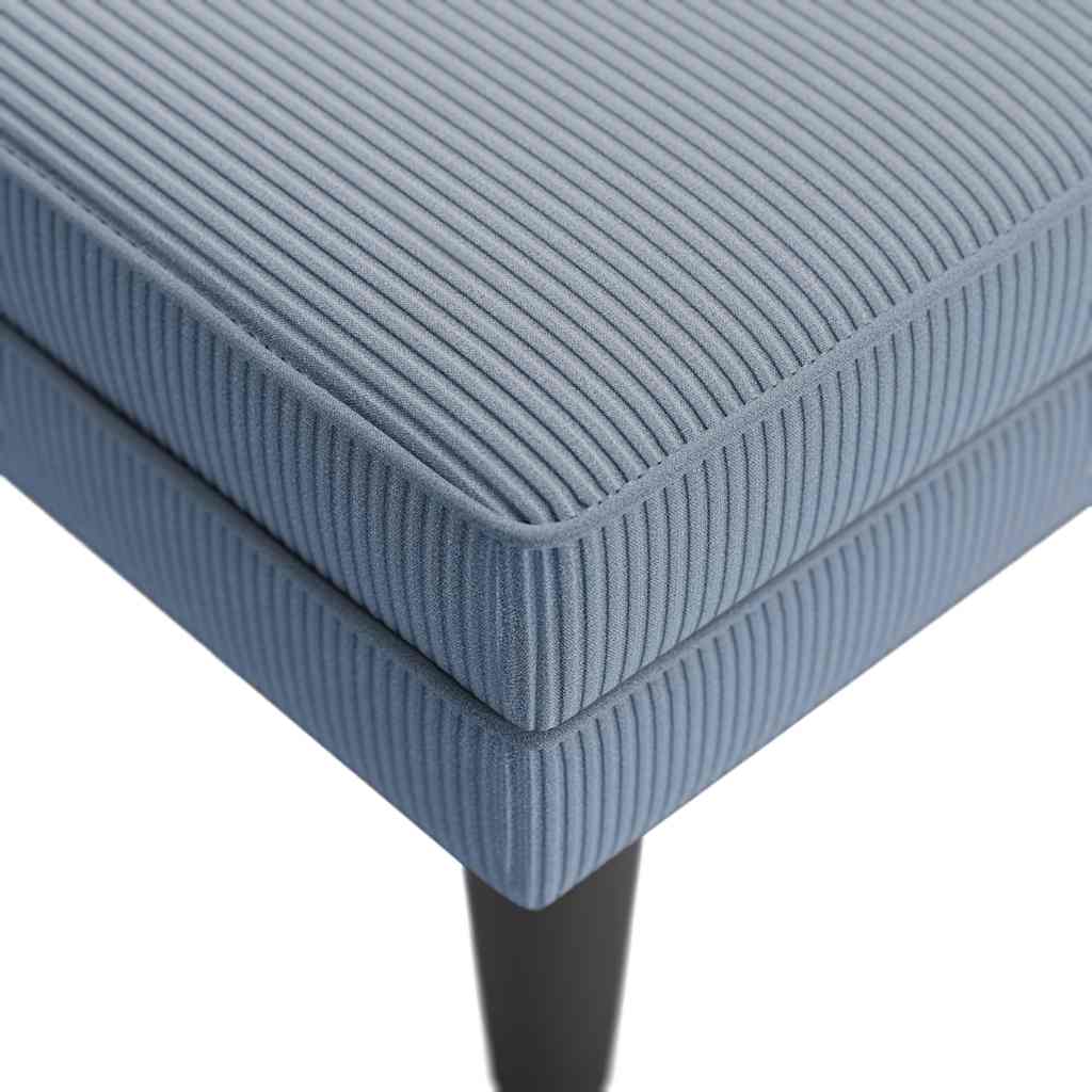 Chaiselongue mit Kissen Blau Cordstoff