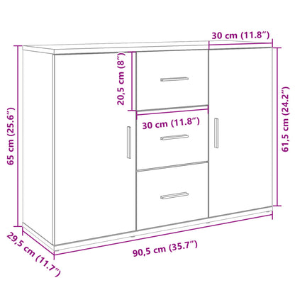 Sideboard Hochglanz-Weiß 90,5x29,5x65 cm Holzwerkstoff