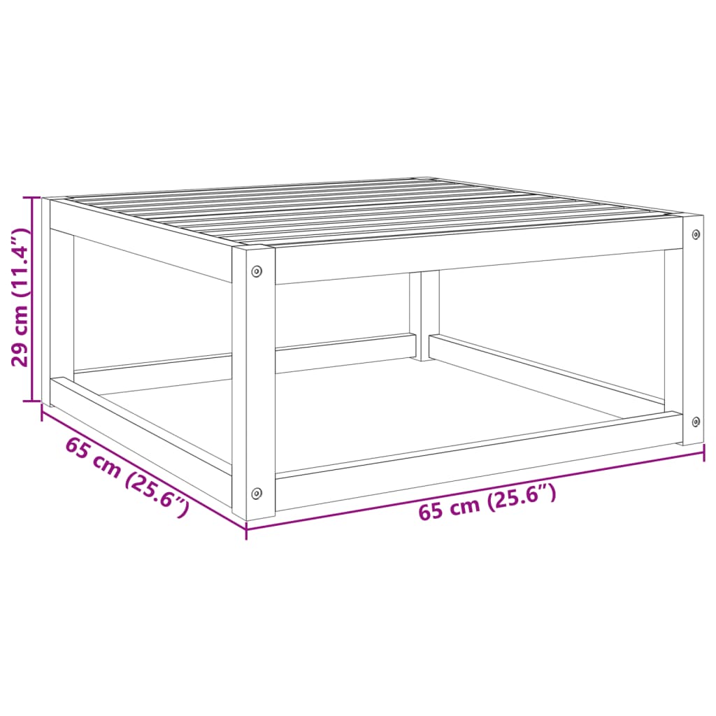 Garten-Couchtisch 65x65x29 cm Massivholz Akazie