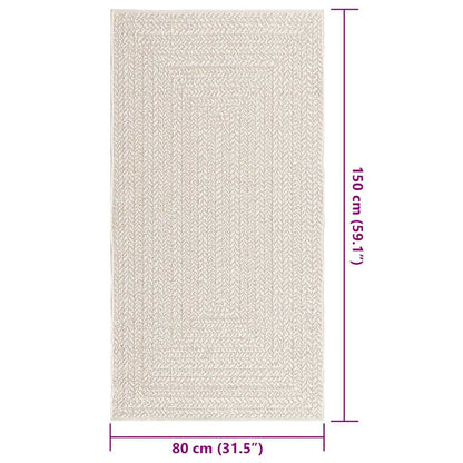 Teppich ZIZUR Creme 80x150 cm Jute-Optik Indoor und Outdoor