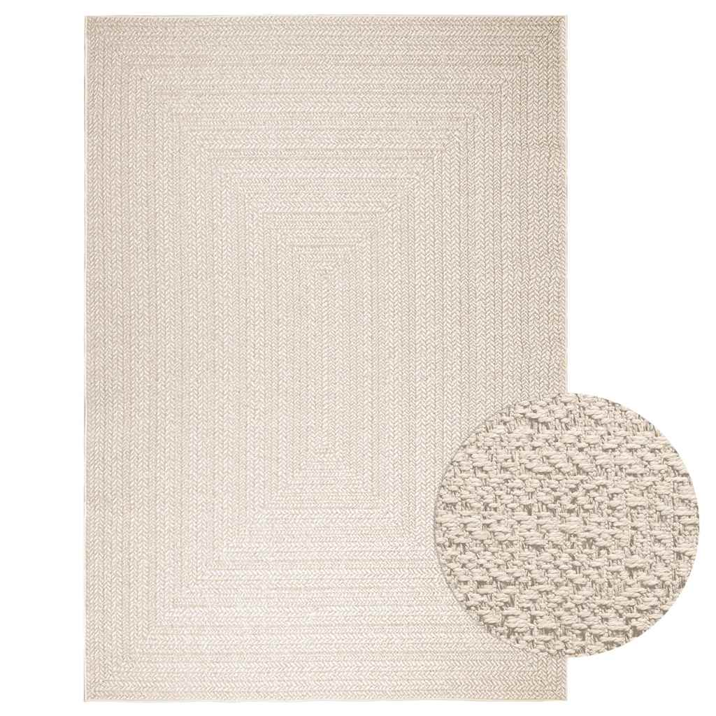 Teppich ZIZUR Creme 200x290 cm Jute-Optik Indoor und Outdoor