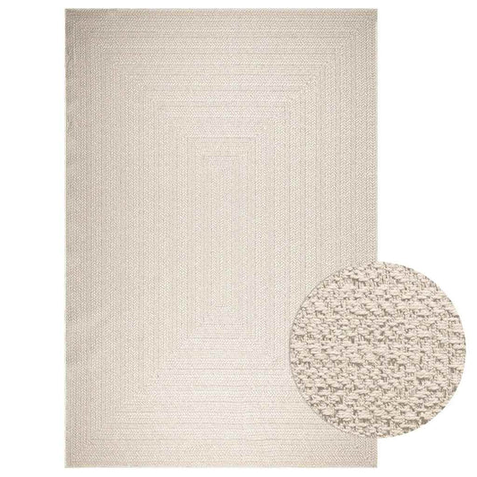 Teppich ZIZUR Creme 240x340 cm Jute-Optik Indoor und Outdoor