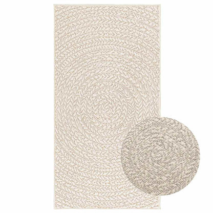 Teppich ZIZUR Creme 60x110 cm Jute-Optik Indoor und Outdoor