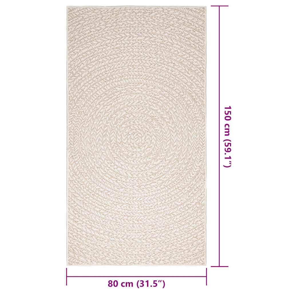 Teppich ZIZUR Creme 80x150 cm Jute-Optik Indoor und Outdoor