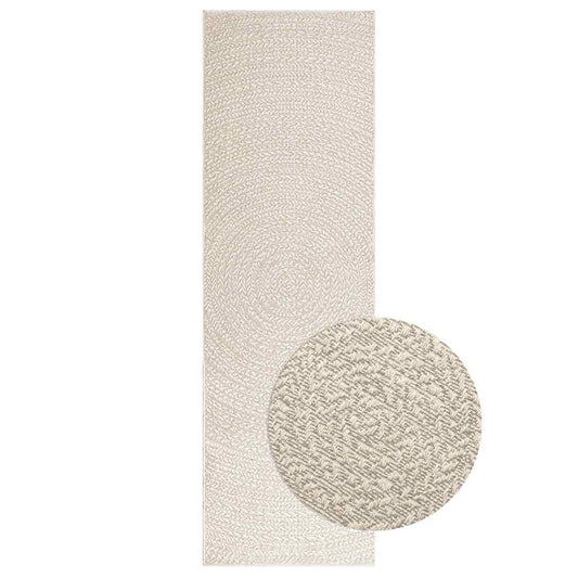 Teppich ZIZUR Creme 80x250 cm Jute-Optik Indoor und Outdoor