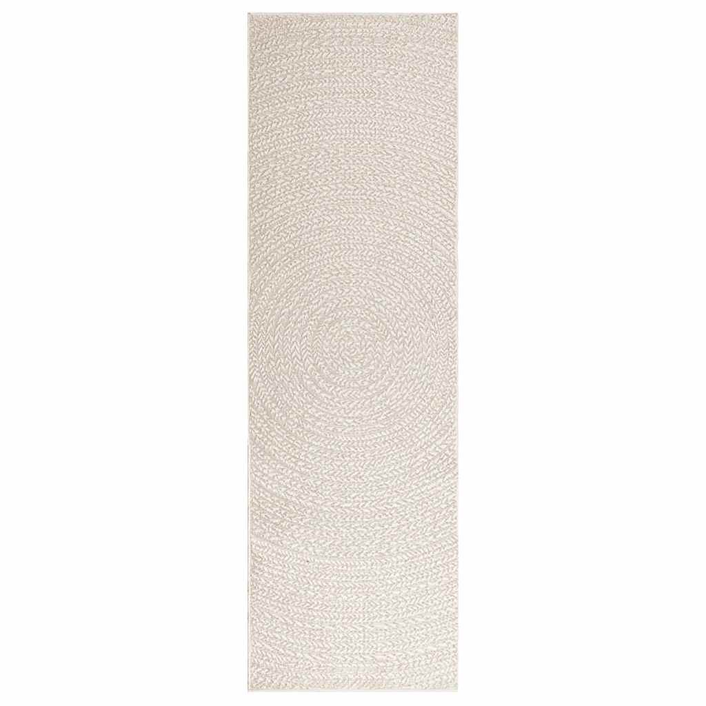 Teppich ZIZUR Creme 80x250 cm Jute-Optik Indoor und Outdoor