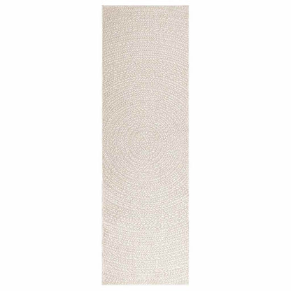 Teppich ZIZUR Creme 80x250 cm Jute-Optik Indoor und Outdoor