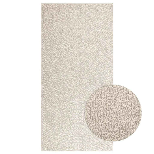 Teppich ZIZUR Creme 100x200 cm Jute-Optik Indoor und Outdoor