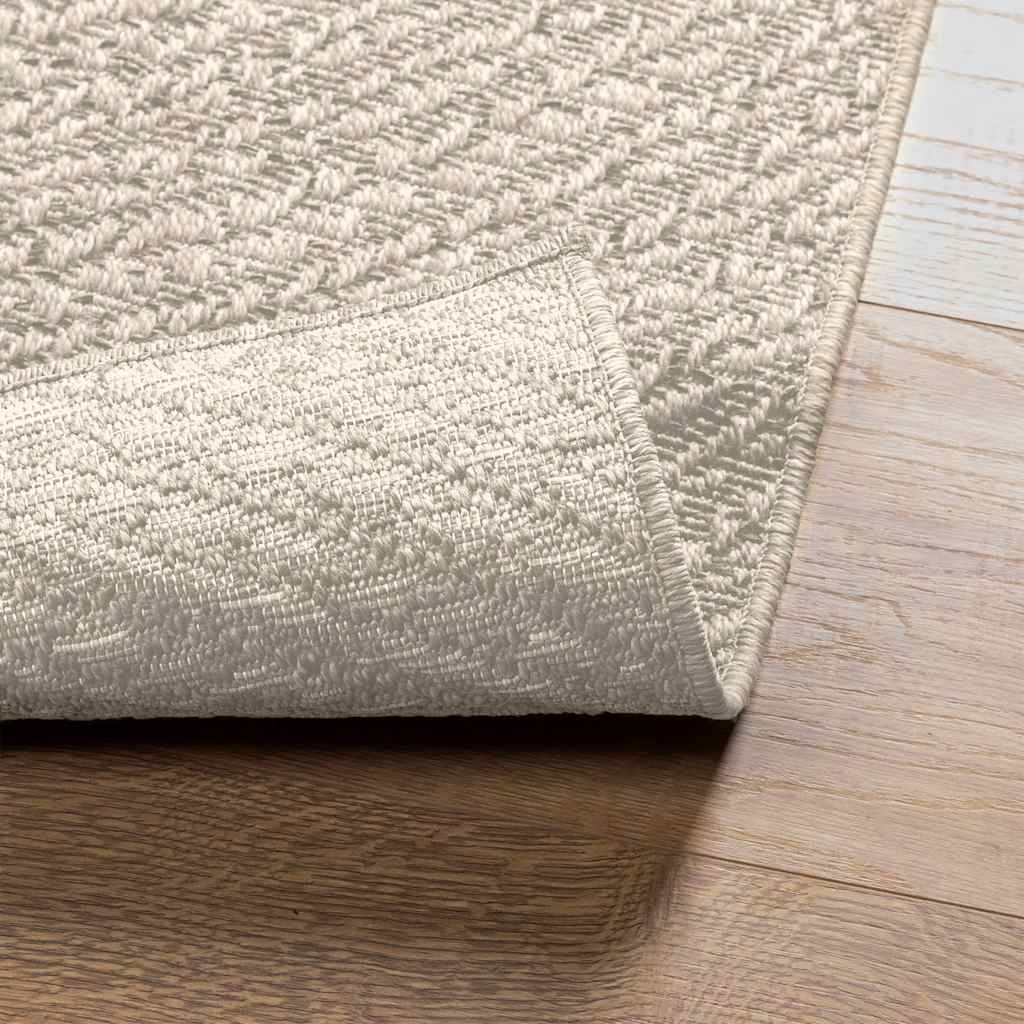 Teppich ZIZUR Creme 240x240 cm Jute-Optik Indoor und Outdoor