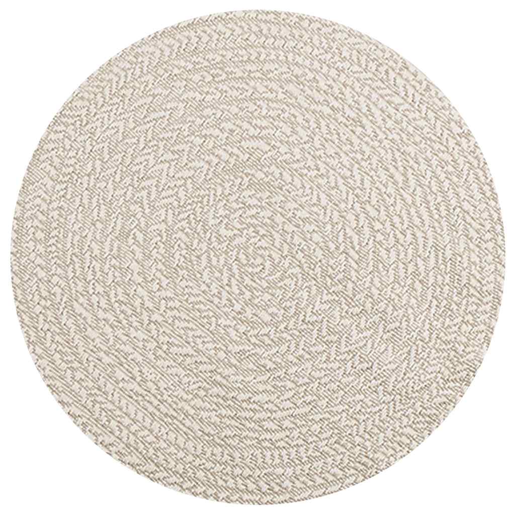 Teppich ZIZUR Creme Ø 90 cm Jute-Optik Indoor und Outdoor