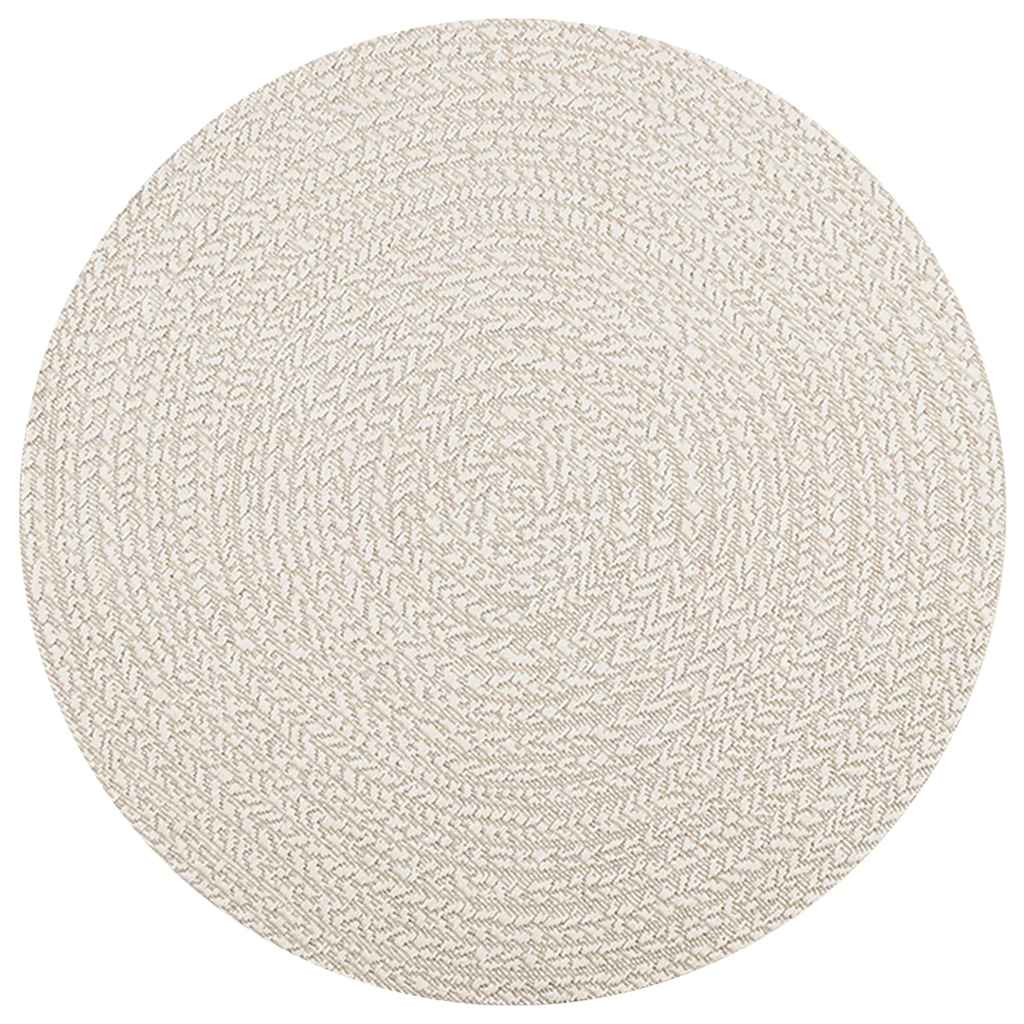 Teppich ZIZUR Creme Ø 120 cm Jute-Optik Indoor und Outdoor