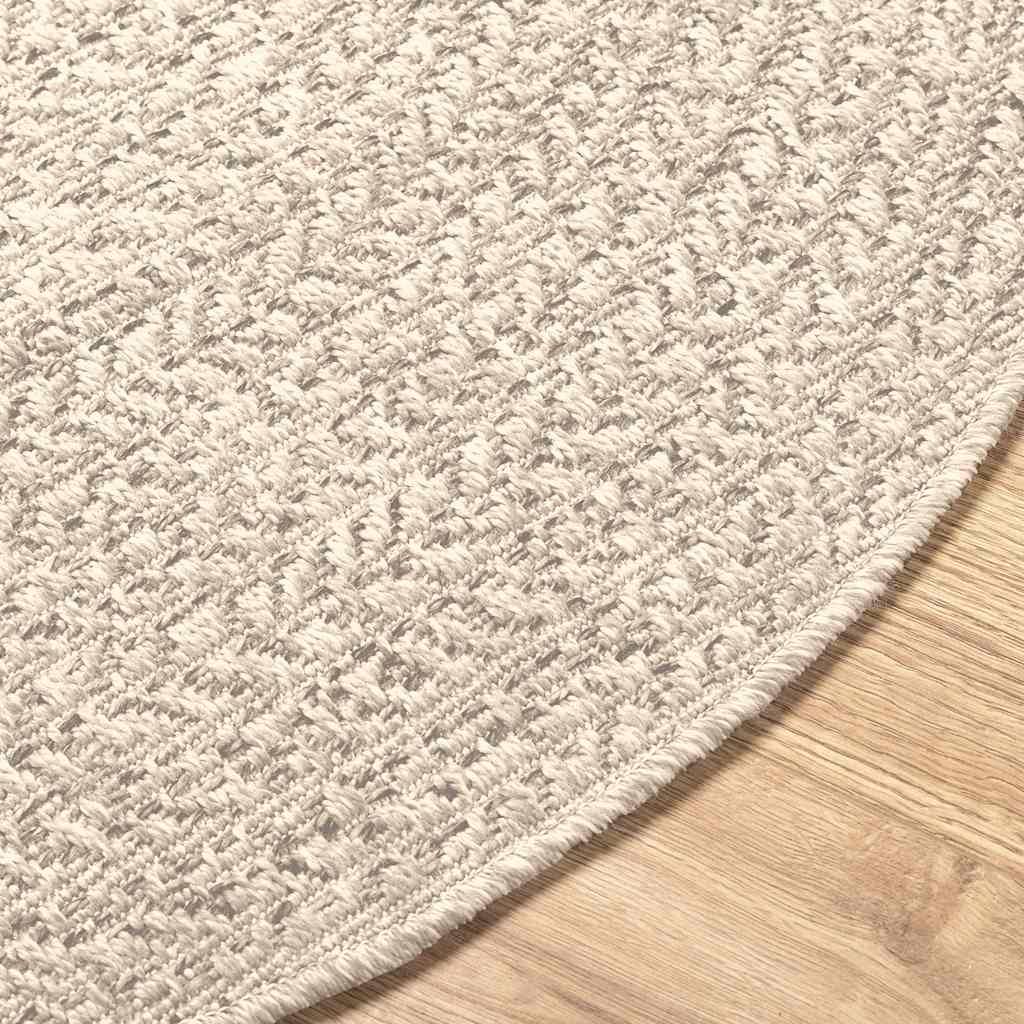 Teppich ZIZUR Creme Ø 120 cm Jute-Optik Indoor und Outdoor