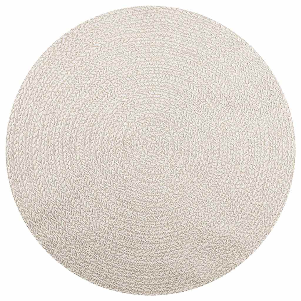 Teppich ZIZUR Creme Ø 160 cm Jute-Optik Indoor und Outdoor