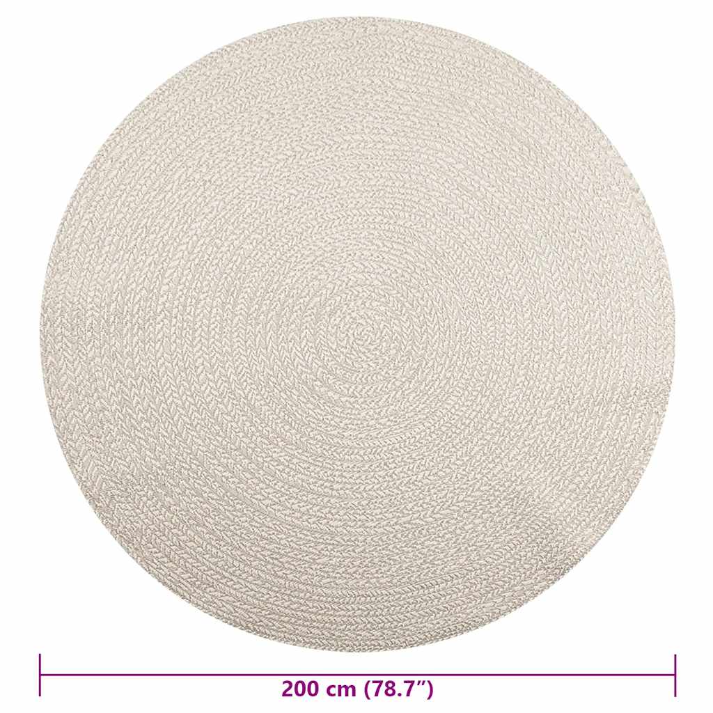 Teppich ZIZUR Creme Ø 200 cm Jute-Optik Indoor und Outdoor